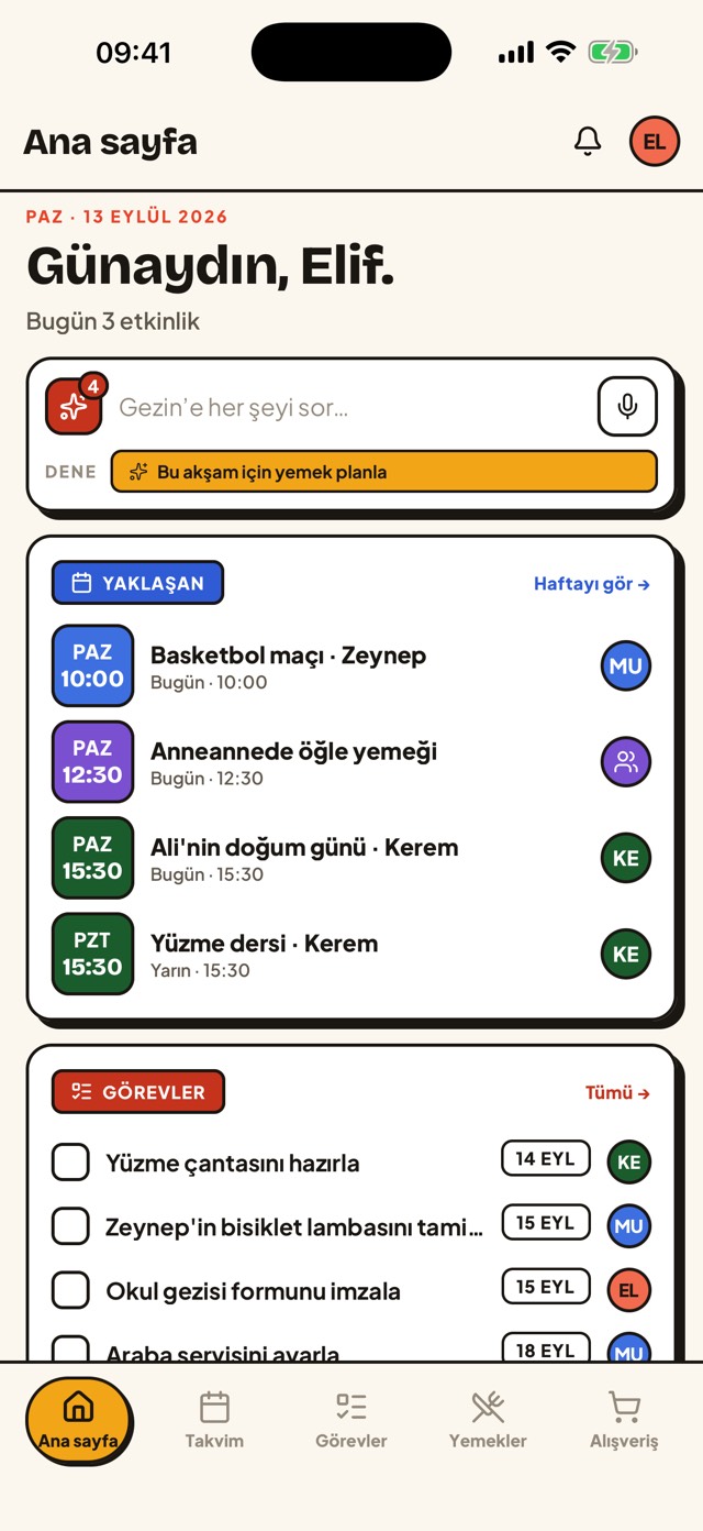 Gezin ana sayfası